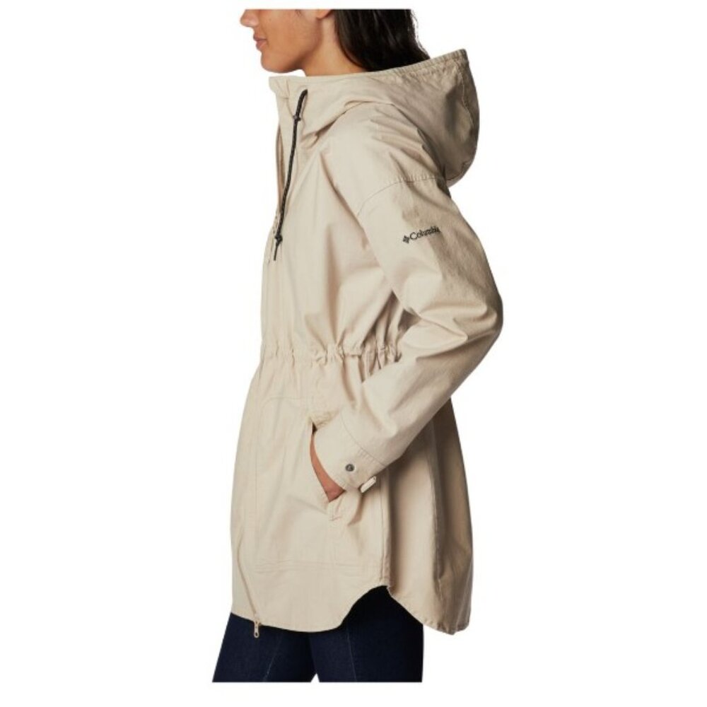 Women's Columbia Sage Lake Long Lined Jacket XS Extra Small Cream Beige Coat
